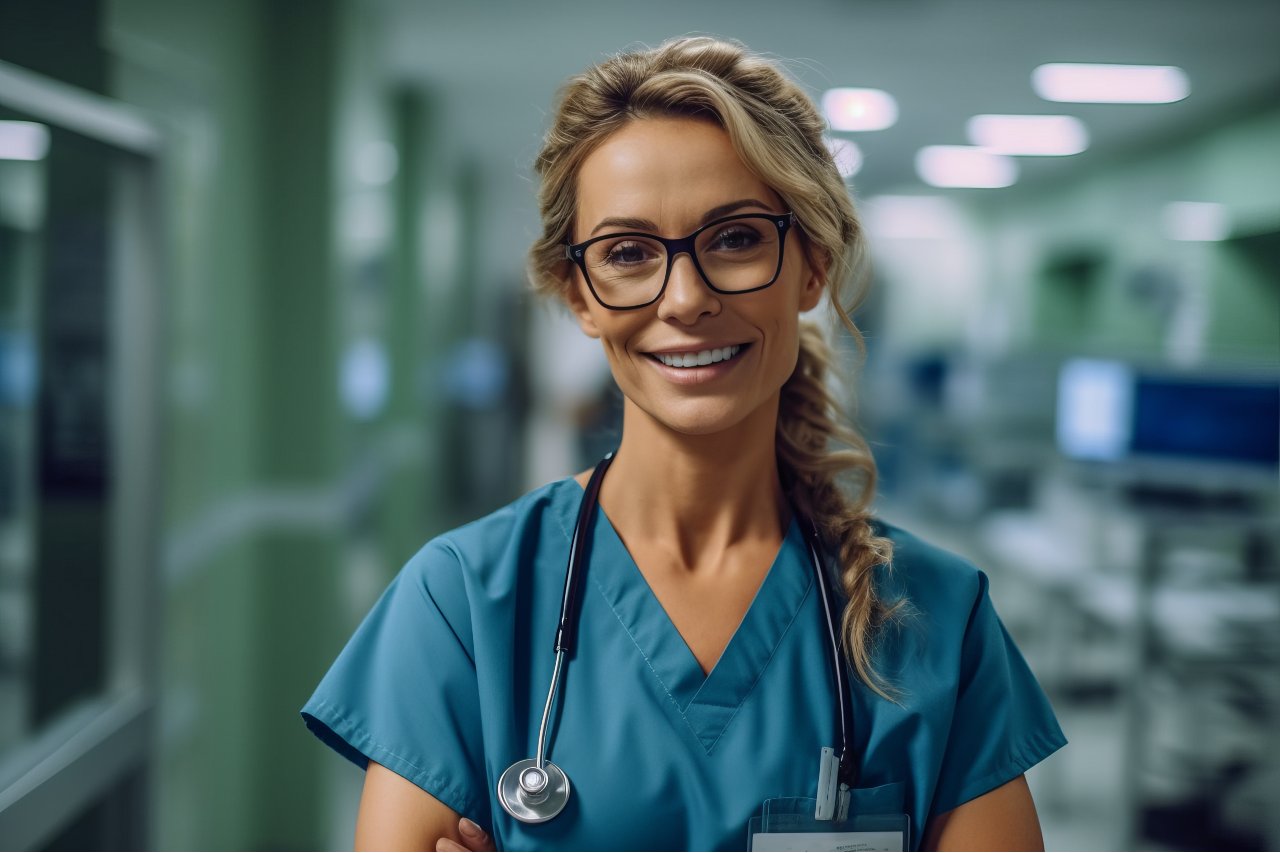 a nurse gives a presentation regarding eye health