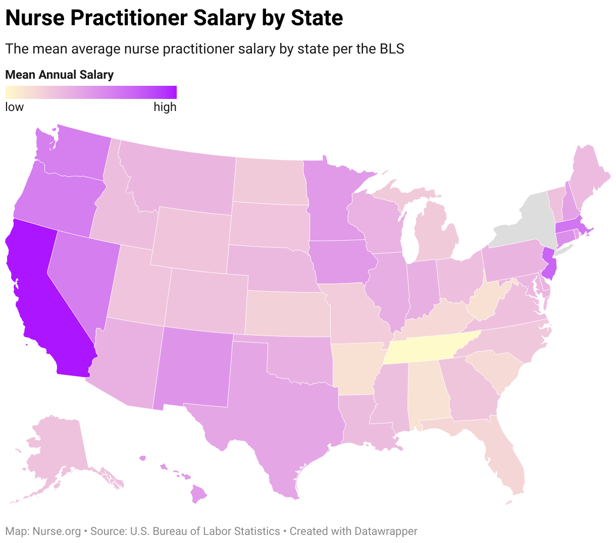 Nurse Practitioner Salaries By State Nurseonestop   Full 